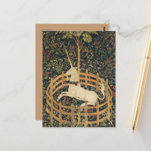 Unicorn Tapestries Captivity Mediaeval Tapestry Postcard