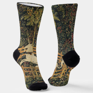 Unicorn Tapestries Captivity Mediaeval Tapestry Socks