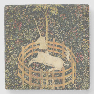 Unicorn Tapestries Captivity Mediaeval Tapestry Stone Coaster
