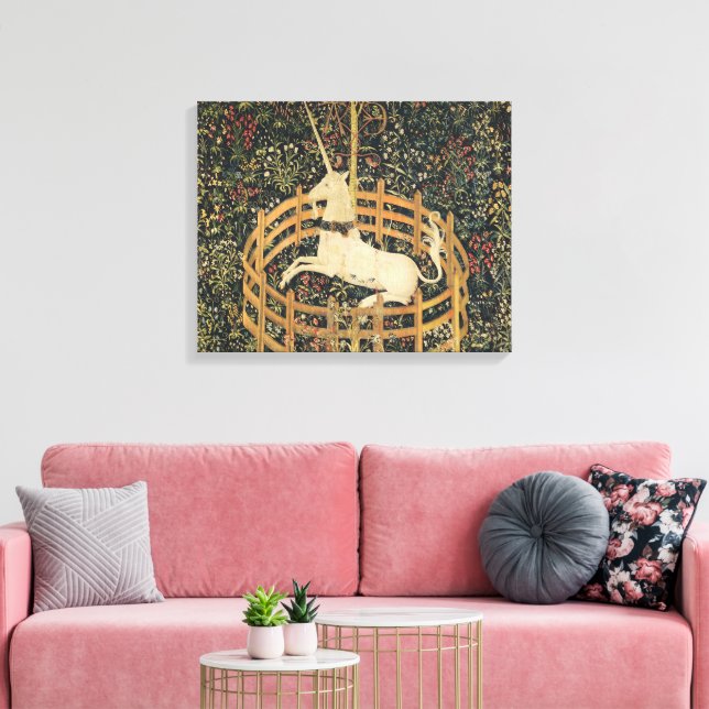 Unicorn Tapestries Classic Tapestry  Canvas Print (Insitu(LivingRoom))