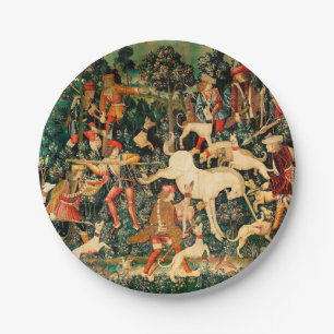 Unicorn Tapestries Defends Hunt Paper Plate