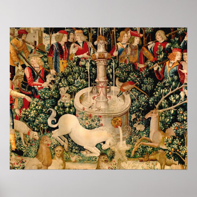 Unicorn Tapestries Found Legend Myth Medieval Art  Poster (Front)