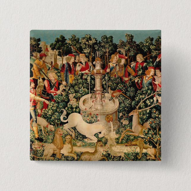 Unicorn Tapestries Found Legend Mythical 15 Cm Square Badge (Front)