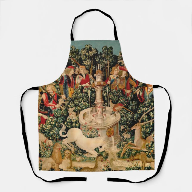 Unicorn Tapestries Found Legend Mythical Apron (Front)