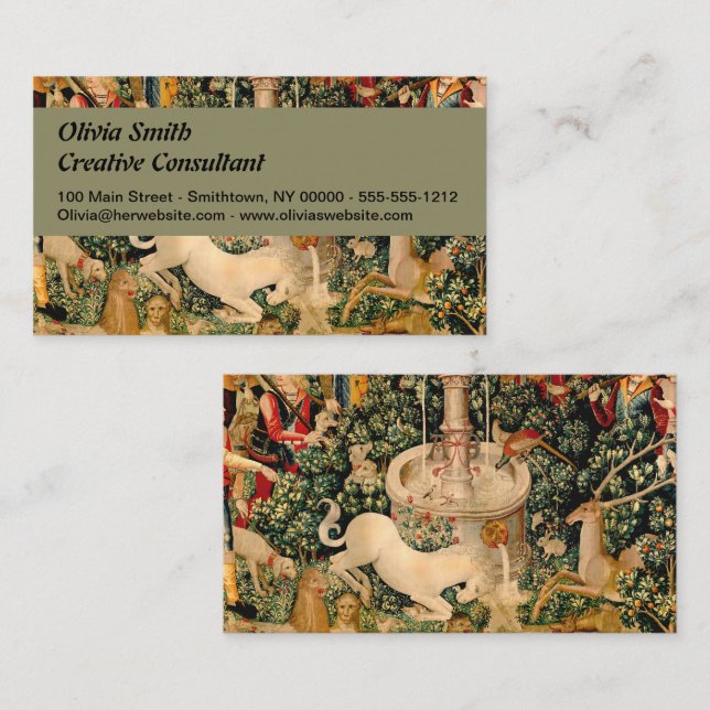 Unicorn Tapestries Found Legend Mythical Business Card (Front/Back)