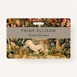 Unicorn Tapestries Found Legend Mythical ID Badge