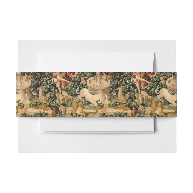 Unicorn Tapestries Found Legend Mythical Invitation Belly Band (Front Example)