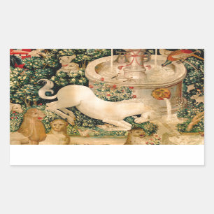 Unicorn Tapestries Found Legend Mythical Rectangular Sticker
