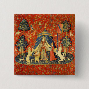 Unicorn Tapestries Lady Legend Mediaeval 15 Cm Square Badge
