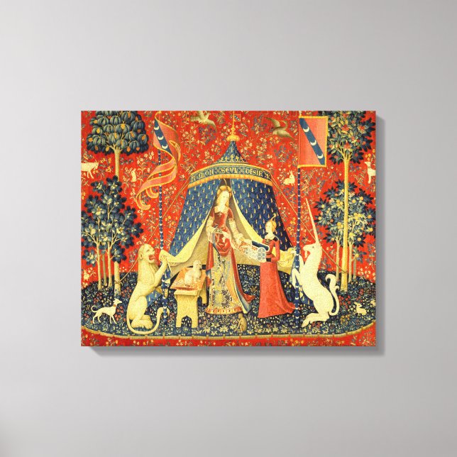 Unicorn Tapestries Lady Legend Mediaeval Canvas Print (Front)