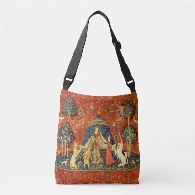 Unicorn Tapestries Lady Legend Mediaeval Crossbody Bag (Front)