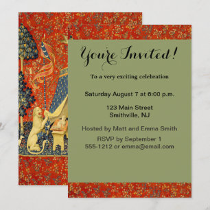 Unicorn Tapestries Lady Legend Mediaeval Invitation