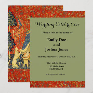 Unicorn Tapestries Lady Legend Mediaeval Invitation