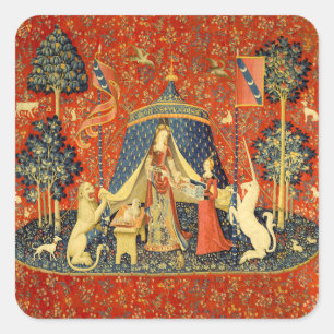 Unicorn Tapestries Lady Legend Mediaeval Square Sticker
