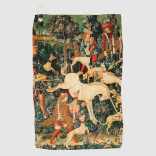 Unicorn Tapestries Mediaeval Classic Defends Hunt Golf Towel