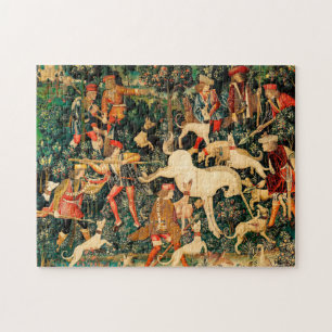 Unicorn Tapestries Mediaeval Classic Defends Hunt  Jigsaw Puzzle