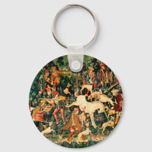 Unicorn Tapestries Mediaeval Classic Defends Hunt  Key Ring
