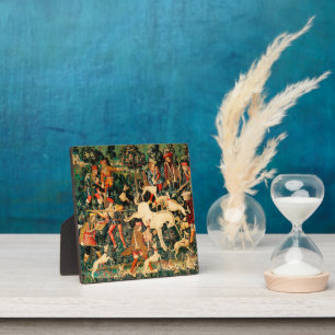 Unicorn Tapestries Mediaeval Classic Defends Hunt Plaque