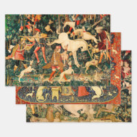 Unicorn Tapestries Mediaeval Classic Defends Hunt
