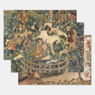 Unicorn Tapestries Medieval Defense Hunt Classic Wrapping Paper Sheet