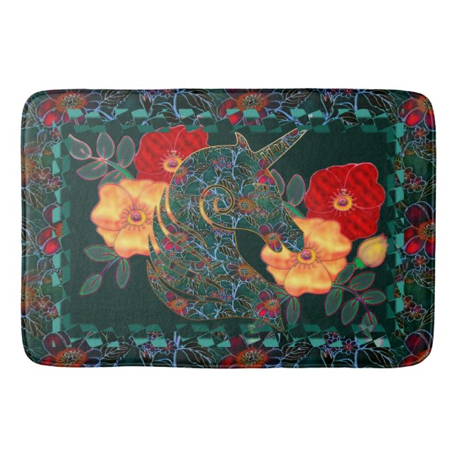 Unicorn Tapestry Bath Mat (Front)