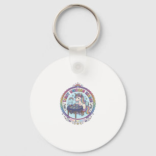 Unicorn Tarot Unicorn Reader Funny Shirt Graphic_1 Key Ring