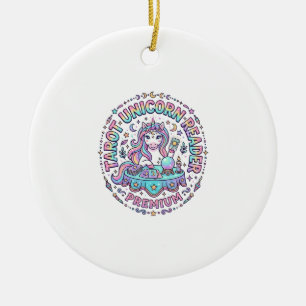 Unicorn Tarot Unicorn Reader Premium Funny Print o Ceramic Tree Decoration