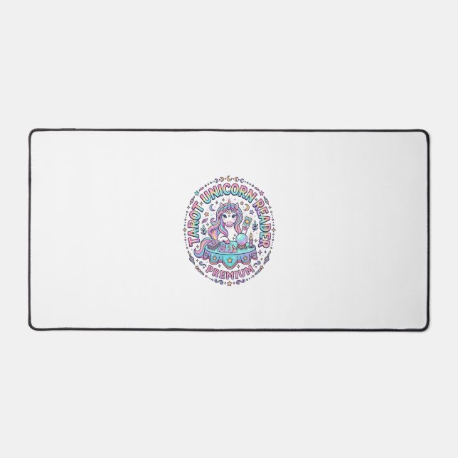 Unicorn Tarot Unicorn Reader Premium Funny Print o Desk Mat (Front)
