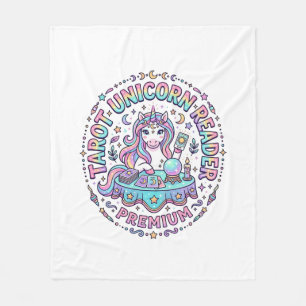 Unicorn Tarot Unicorn Reader Premium Funny Print o Fleece Blanket