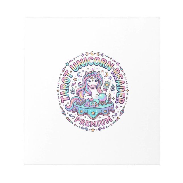 Unicorn Tarot Unicorn Reader Premium Funny Print o Notepad (Front)