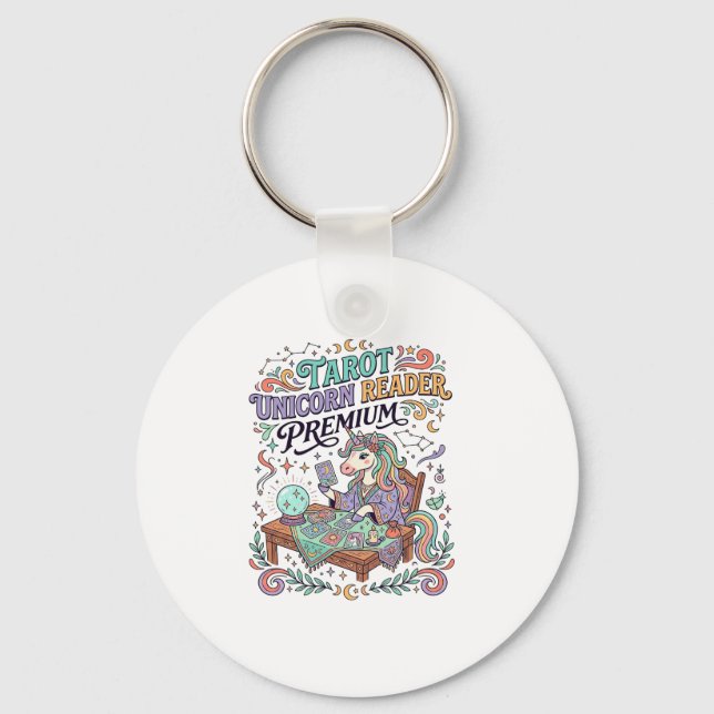 Unicorn Tarot Unicorn Reader Premium Kawaii Appare Key Ring (Front)