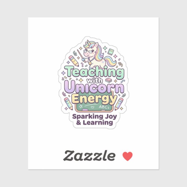 Unicorn Teaching with Unicorn Energy Bold Typograp (Sheet)