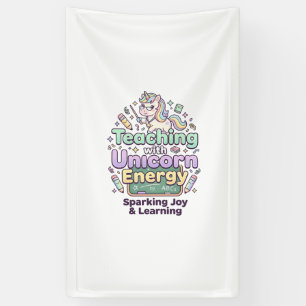 Unicorn Teaching with Unicorn Energy Bold Typograp Banner