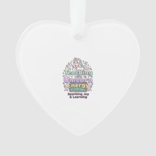 Unicorn Teaching with Unicorn Energy Bold Typograp Ornament