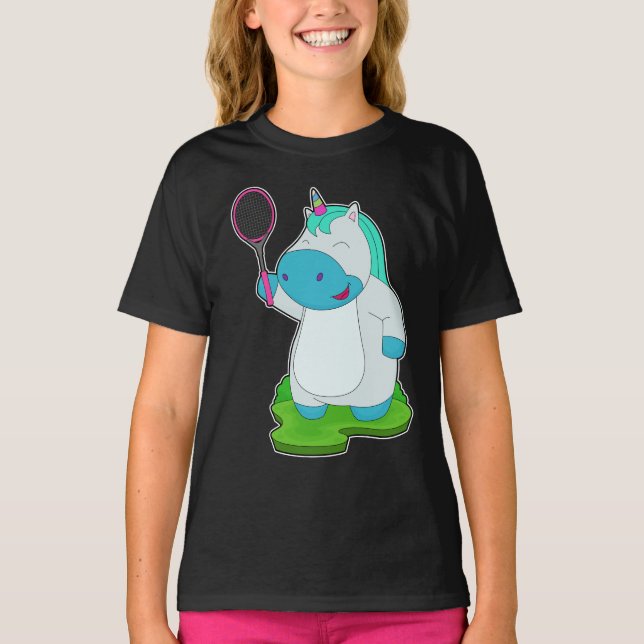 Unicorn Tennis Tennis racket T-Shirt (Front)