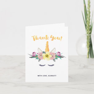 Unicorn Thank You Card