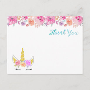 Inspirational 20 Unicorn Themed Thank You Card