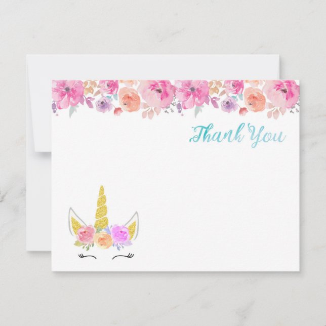 Unicorn Thank You Card (Front)