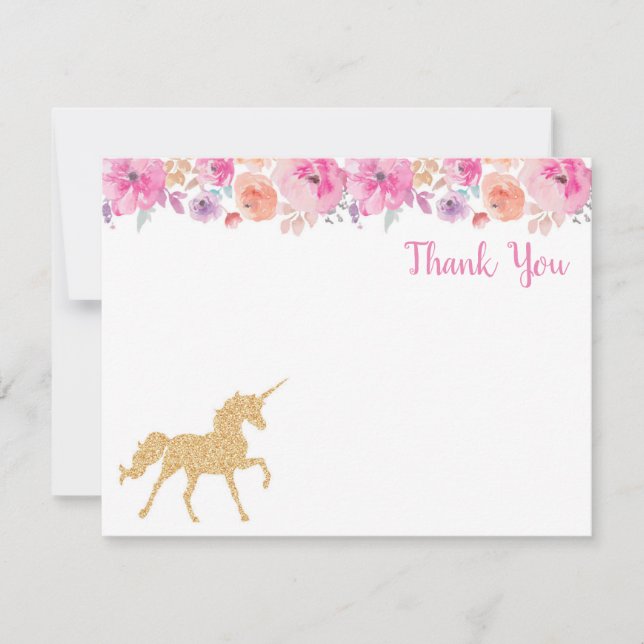 Unicorn Thank You Card (Front)
