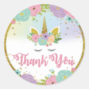 Unicorn Thank You Sticker