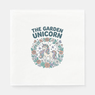 Unicorn The Garden Unicorn Trendy T-Shirt Design_1 Napkin