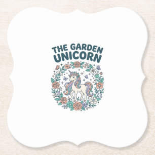 Unicorn The Garden Unicorn Trendy T-Shirt Design_1 Paper Coaster