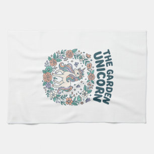 Unicorn The Garden Unicorn Trendy T-Shirt Design_1 Tea Towel