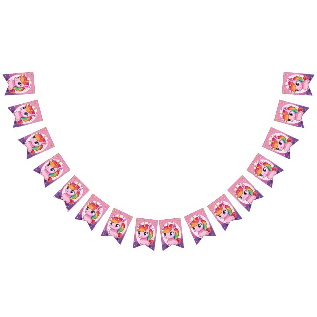 Unicorn Theme party  Bunting (All)