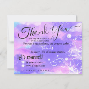 Unicorn Theme - Thank You for your Order Card