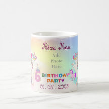 Unicorn-Themed 6th Birthday Party Mug Souvenir