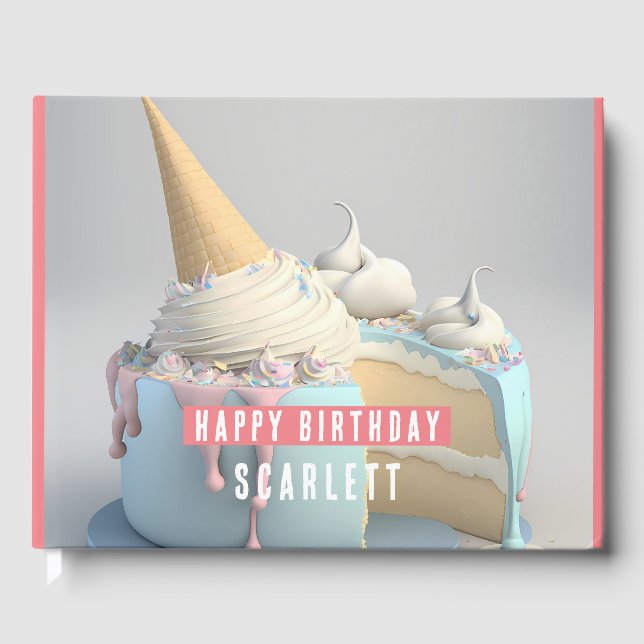 unicorn themed Birthdays Guest Book (Front)