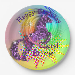 Unicorn Themed Magical Rainbow  Party Paper Plate