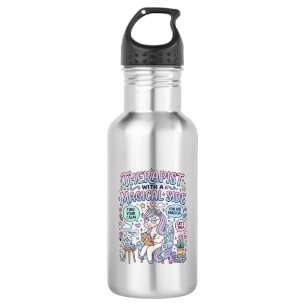 Unicorn Therapist with a Magical Side Gift Idea St 532 Ml Water Bottle