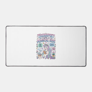 Unicorn Therapist with a Magical Side Gift Idea St Desk Mat